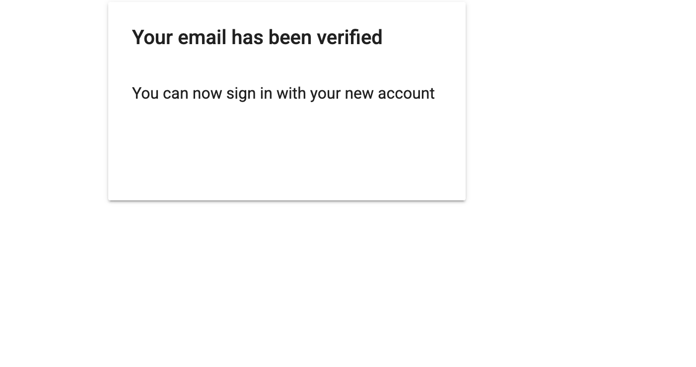 Email verified success page